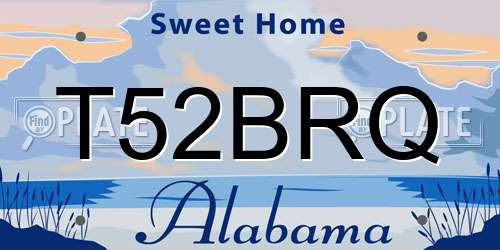 T52BRQ Alabama License Plate