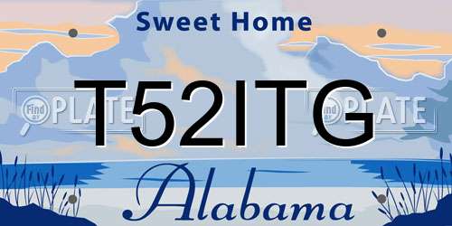 T52ITG Alabama License Plate