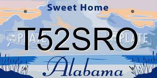 T52SRO Alabama License Plate