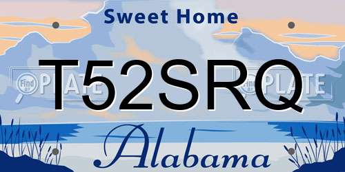 T52SRQ Alabama License Plate