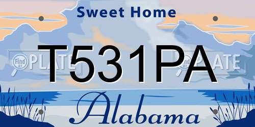 T531PA Alabama License Plate