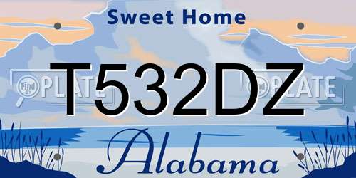 T532DZ Alabama License Plate