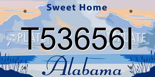 T53656I Alabama License Plate