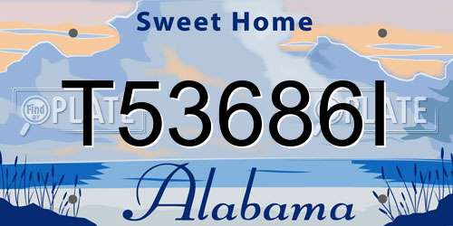 T53686I Alabama License Plate