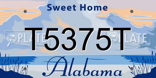 T5375T Alabama License Plate