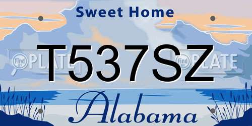 T537SZ Alabama License Plate