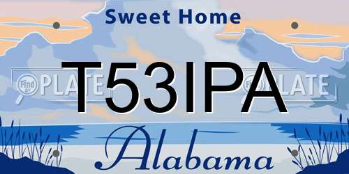 T53IPA Alabama License Plate