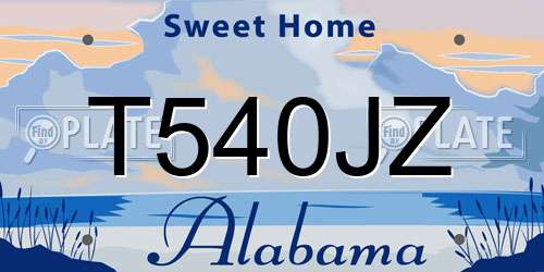 T540JZ Alabama License Plate