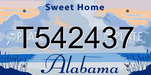 T542437 Alabama License Plate