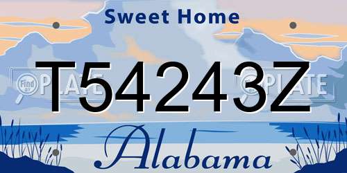 T54243Z Alabama License Plate