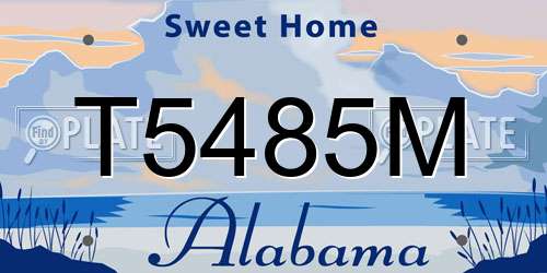 T5485M Alabama License Plate
