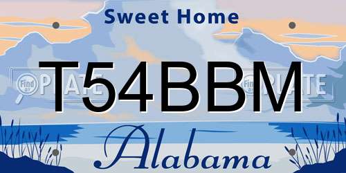 T54BBM Alabama License Plate