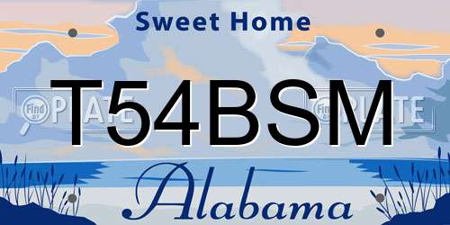 T54BSM Alabama License Plate