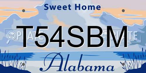 T54SBM Alabama License Plate