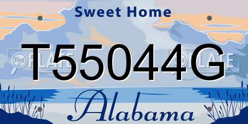 T55044G Alabama License Plate