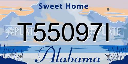 T55097I Alabama License Plate