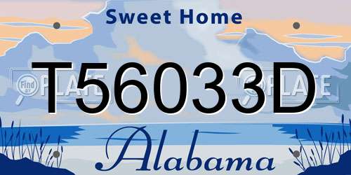 T56033D Alabama License Plate