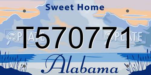 T570771 Alabama License Plate
