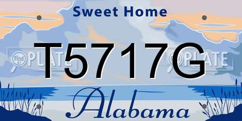 T5717G Alabama License Plate