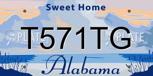 T571TG Alabama License Plate