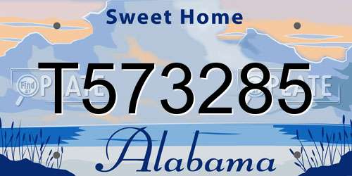 T573285 Alabama License Plate
