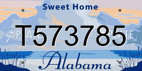 T573785 Alabama License Plate