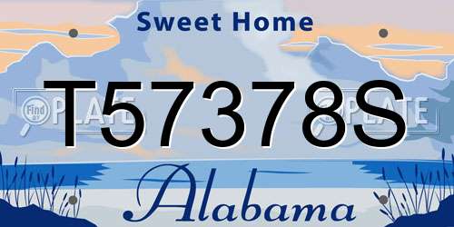 T57378S Alabama License Plate
