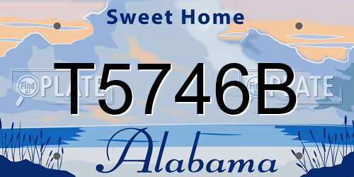 T5746B Alabama License Plate