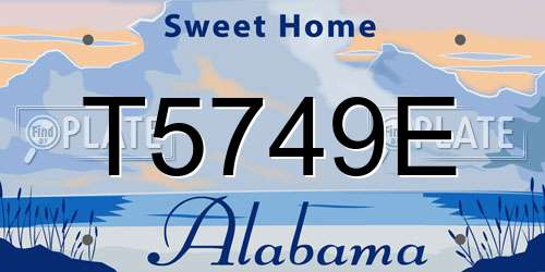 T5749E Alabama License Plate