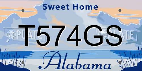 T574GS Alabama License Plate