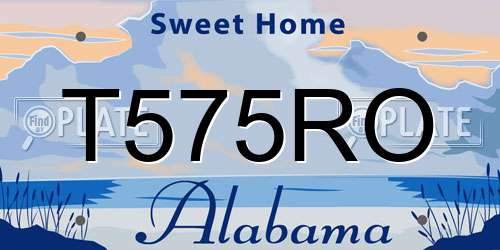 T575RO Alabama License Plate