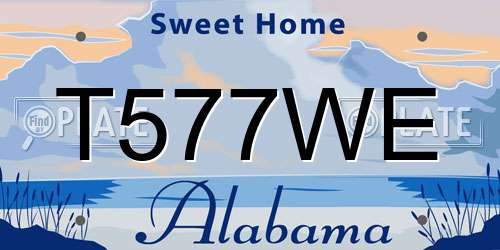 T577WE Alabama License Plate