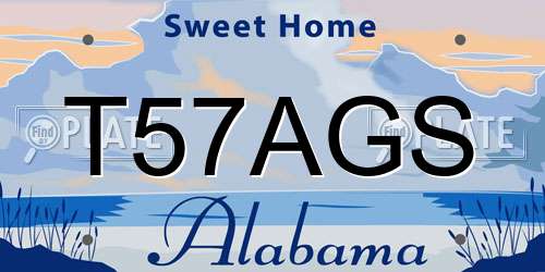 T57AGS Alabama License Plate