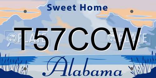 T57CCW Alabama License Plate