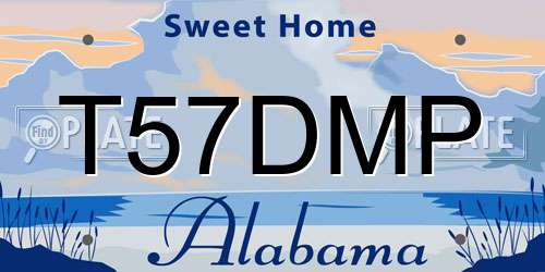 T57DMP Alabama License Plate