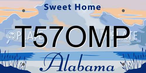 T57OMP Alabama License Plate