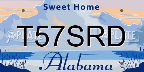 T57SRD Alabama License Plate