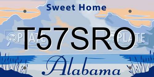 T57SRO Alabama License Plate