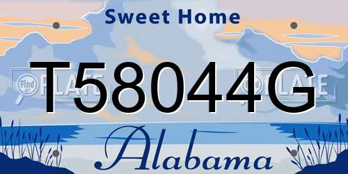 T58044G Alabama License Plate