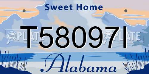 T58097I Alabama License Plate