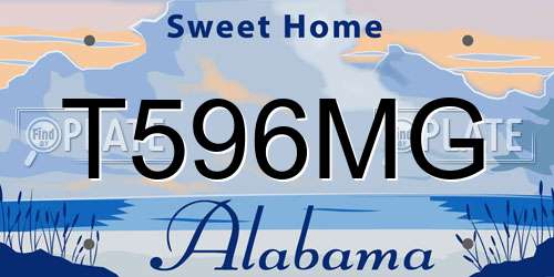 T596MG Alabama License Plate