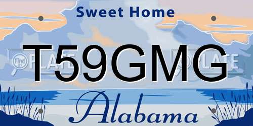 T59GMG Alabama License Plate