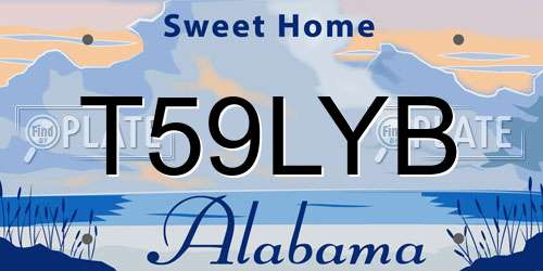 T59LYB Alabama License Plate
