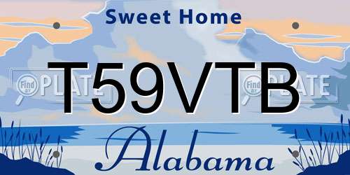 T59VTB Alabama License Plate