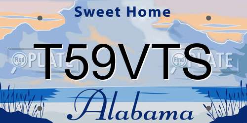 T59VTS Alabama License Plate
