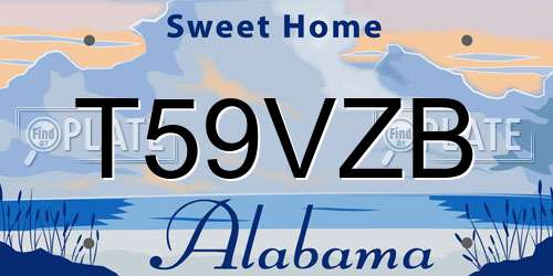 T59VZB Alabama License Plate