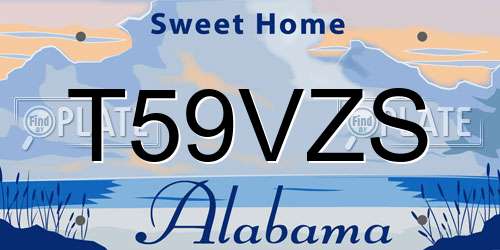 T59VZS Alabama License Plate