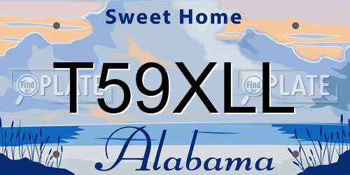 T59XLL Alabama License Plate