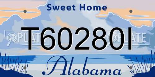 T60280I Alabama License Plate