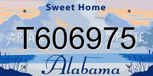 T606975 Alabama License Plate
